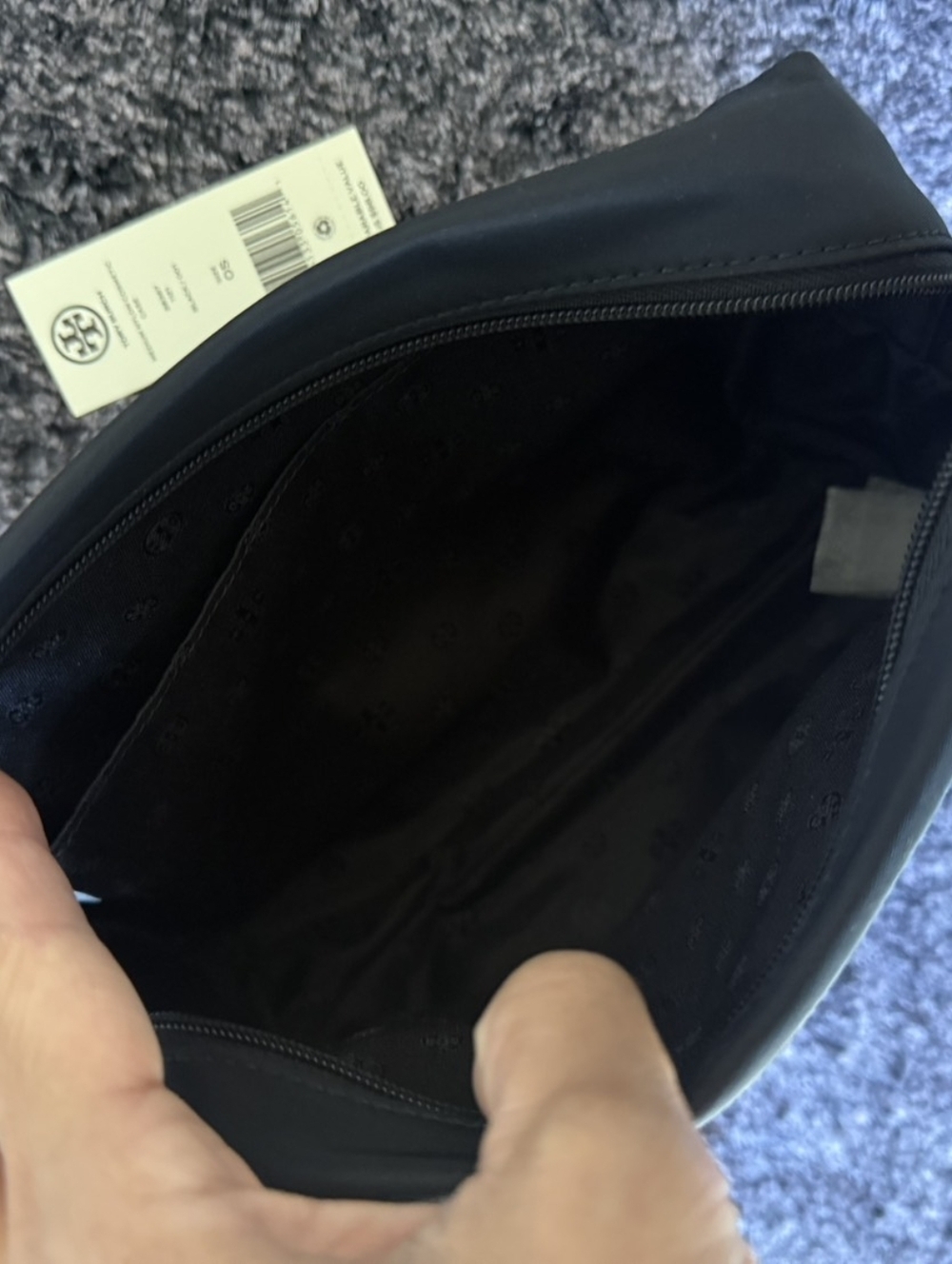 Tory Burch Navy Zip Travel Toiletry Pouch - Picture 2 of 2